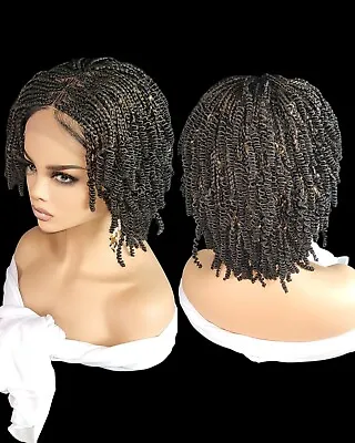 Braided Wig Handmade  Micro Millions Braids  Short Kinky Twists  NWT Short  • $250