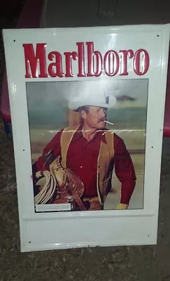 Vtg  Marlboro Metal Sign Cowboy Western Cigarette Ad  • $99.99