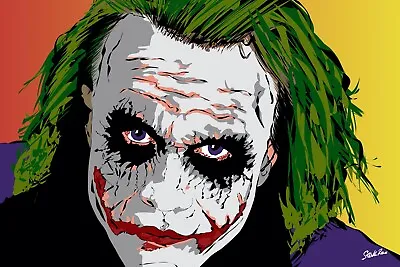 DARK KNIGHT JOKER Hand Drawn High Quality Digital Image Canvas Print • £275