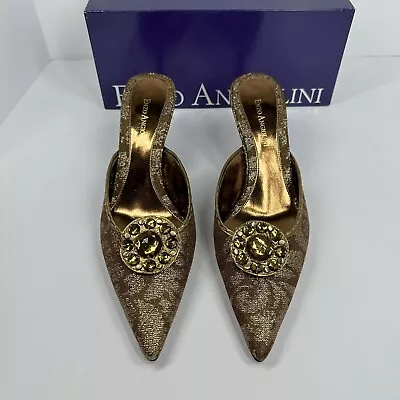Enzo Angiolini Sandals Mules Embellished Kitten Heel Size 9 M • $32.39