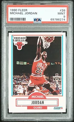 1990 Fleer #26 Michael Jordan Chicago Bulls HOF PSA 9 MINT • $26