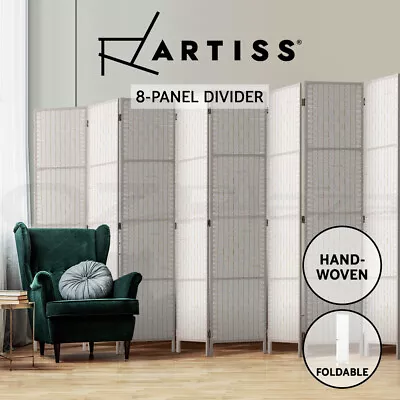 Artiss 8 Panel Room Divider Screen Partition Privacy Fold Stand Woven White • $110.95