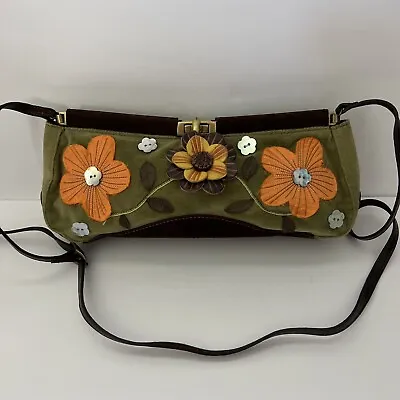Oilily Multicolored Floral Handbag Shoulder Bag. Suede Shells Adjustable Strap • £32.30