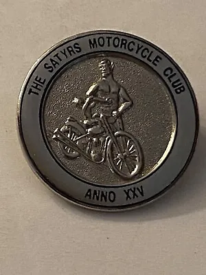 VINTAGE 1979 SATYRS GAY MOTORCYCLE CLUB Enamel LARGE METAL PIN -25TH ANNIVERSARY • $51.38