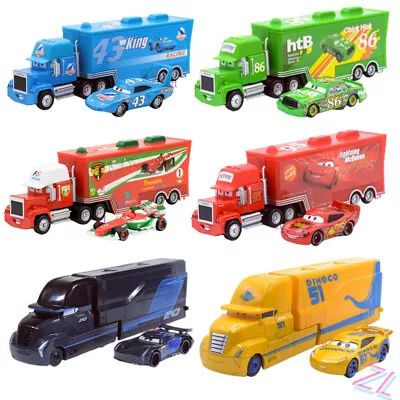 Disney Pixar Cars 3 Truck With Cars 1:55 Diecast Rescue Collection Alloy Car Toy • $22.99