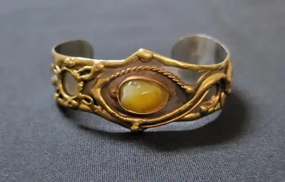 Vintage Brutalist Brass Cuff Bracelet • $20