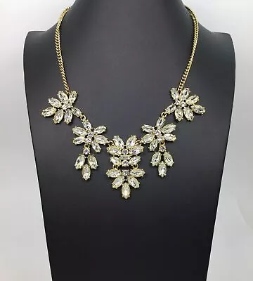 J. Crew Goldtone Clear Rhinestone Statement Necklace • $14