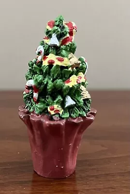 Dollhouse Miniatures/Fairy Gardens Resin Christmas Topiary Tree & Ornaments • $10