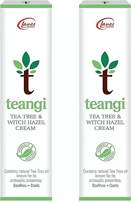 £9.99 • Buy X2 Teangi Tea Tree & Witch Hazel Antiseptic Soothing Cream 28g (Pack Of 2)