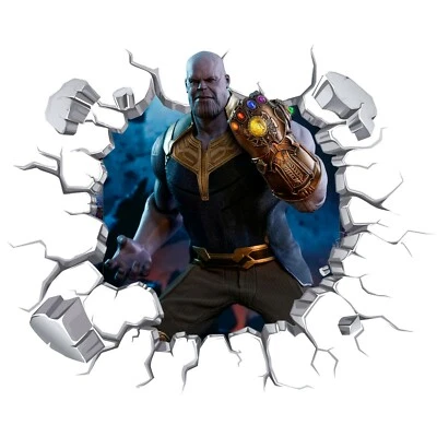 £9.99 • Buy 3D Marvel Thanos Hole In Wall Sticker Art Decal Decor Kids Bedroom Decoration