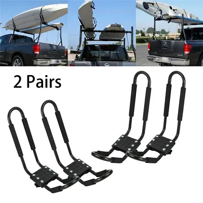 2 Pairs Canoe Boat Kayak Roof Rack Car SUV Truck Top Mount Carrier J Cross Bar • £39.95