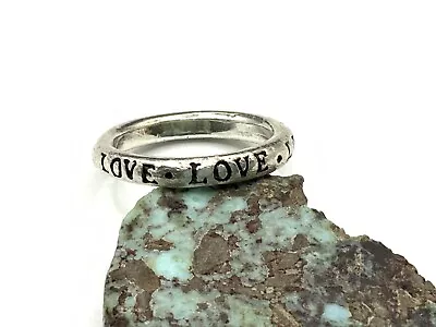 Vintage Solid 925 Sterling Silver “I Love You” Band Ring (Sz 6.25) • $14.99