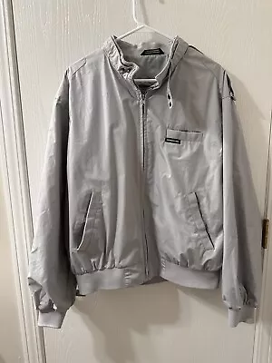 Vintage Members Only Bomber Jacket Mens US LARGE Light Gray Full Zip Classic • $22.99