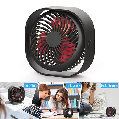 5  Portable Mini USB Fan 3 Speeds Table Desk Air Cooling Small Fans Rechargeable • £10.98