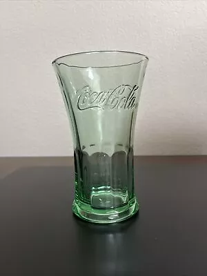 Vtg Libbey Coca Cola Flared Tumbler Green Tinted Glass 16 Oz Genuine Coke Brand • $14.99