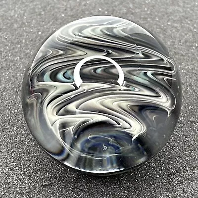 Contemporary Art Glass Marble Handmade 1.4  Fumed SwirlWag WigWag Core Boro MIB • $55.99