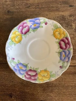 ROYAL ALBERT Teacup Saucer Replacement Pansy Pattern Beautiful Flowers England • $9.99