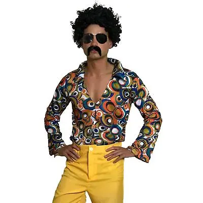 Fancy Dress Men’s Shirt 60s 70s Retro Hippie Hippy Costume Outfit • £14.49