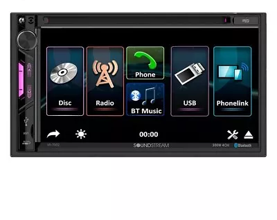 Soundstream VR-7002 7 Inch Double Din Car Stereo Touchscreen Multimedia Radio • $69.89