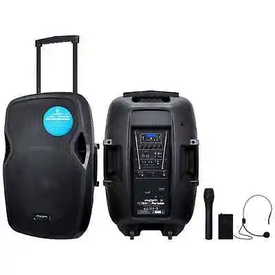 Kam RZ15AP Portable 15  1000W Bluetooth PA Speaker With Handheld/Headset Mic • £239
