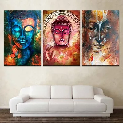 Spiritual Buddha Painting 3 Piece Canvas Print Wall Art Poster Home Decoration • $103.85