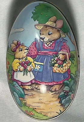 Vintage 1995 Hershey Candy Tin Easter Egg Rabbits Bunny Container Bunnies • $18.50