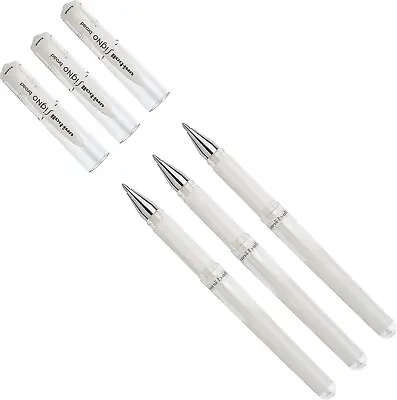 Uni-Ball Gel Impact UM-153 White [Pack Of 3] Broad 1.0mm Rollerball • £10.28