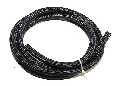 Black Nylon Stainless Steel Braided Fuel Hose Oil Gas Line AN4/AN6/AN8/AN10 • $18