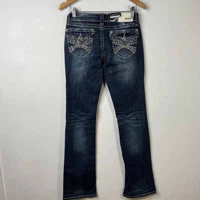 $39.99 • Buy Grace In LA Vault Denim Jeans Womens Sz 26 Blue Embellished New