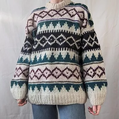 Vintage 90s Handmade Amano Pachamama Style Chunky Knit Jumper • £30