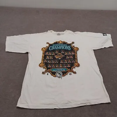 VTG Vintage Florida Marlins World Series Champions 1997 Starter Mens L T-Shirt • $18.88