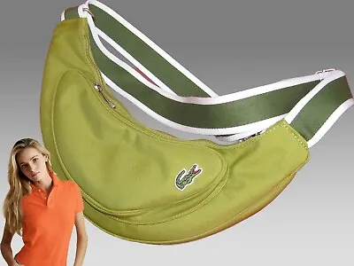 New Vintage LACOSTE L71 Shoulder BACKPACK BAG Casual 11 Fennel Green • £49.99