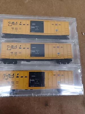 Micro Trains N-Scale Railbox 3-Pack 50' Rib Side Box Car W/Single Door 1997 • $80.75