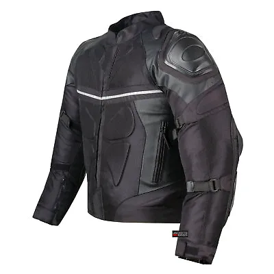 PRO Leather & Mesh Motorcycle Jacket For Men Dual Protection CE Removable Armor • $74.99