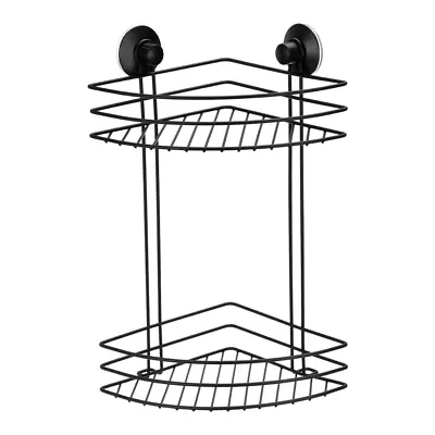 BoxSweden 2 Tier Bathroom Wall Suction Rack Shower Caddy Shelf Organiser Holder • $25