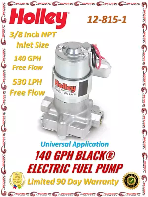 Holley 140 GPH Electric Fuel Pump Street/Strip Carbureted Applications 12-815-1 • $269.95