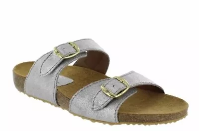 Marta Jonsson Womens WOMENS FOOTBED SANDAL 1010S SILVER Size EU 36 USS • £59.99