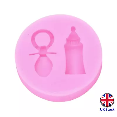 Baby Bottle & Dummy Silicone Cake Topper Mould - Ideal For Chocolate Fondant • £4.99