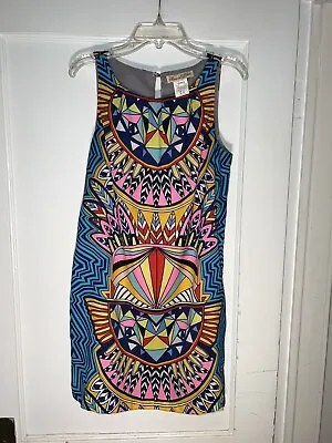 Mara Hoffman Sleeveless Geometric Print Shift Dress Multi Color Size XS. C326 • $41