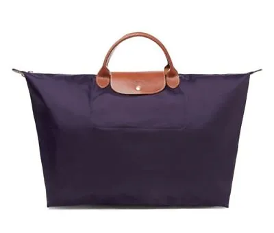 NEW LONGCHAMP Le Pliage Type L Large Travel Tote Weekender BILBERRY PURPLE AUTH • $169.90