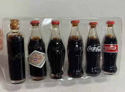 Evolution Of The Coca Cola Contour Bottle  1899 To 1999 Set Of 6 Mini - 3  Tall • $17.99