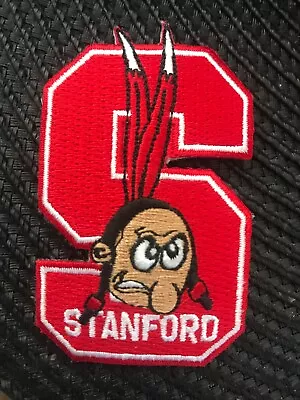 Stanford Cardinal Indians Vintage Embroidered Iron On Patch (NOS) 3  X 1.75” • $6.49