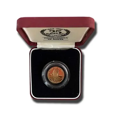 1989 Malta 25th Anniversary Independence LM100 Gold Coin PROOF Gold RARE • $1625