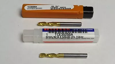 Hertel 3/16  Diam 5/8  Loc2 Oal2 Flutesolid Carbide Square End Mill *2 Pack* • $19.97