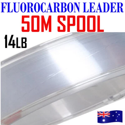 $8.95 • Buy 14lb FC Fluorocarbon Leader 50m Fishing Line For Daiwa Shimano Braid Rods Reels