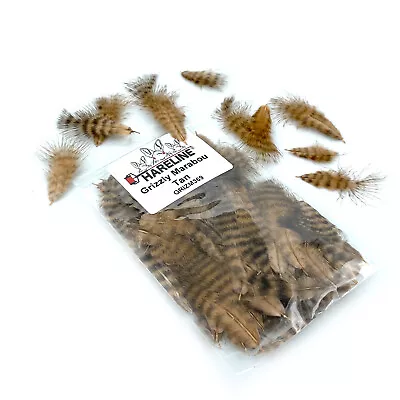 GRIZZLY MINI MARABOU - Hareline Fly Tying Feathers Chickabou Natural Soft Hackle • $5.99