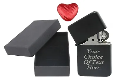 £4.95 • Buy Engraved Personalised Black Star Lighter Ideal Birthday Present + Box + Choc