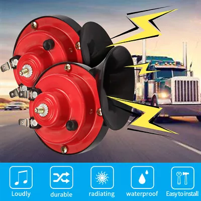 2 PACK 300DB 12V Electric Super Loud Train Snail Horn For Truck Boat Motorcycle • $12.85