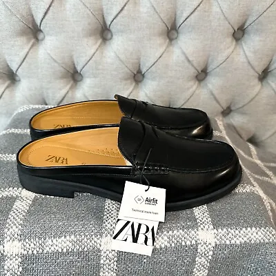 ZARA MAN MEN Negro Black Noir   Loafer Shoes Sz 9 • $40.50