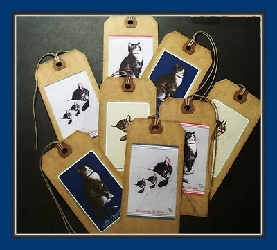 Chessie Cat Primitive Hang Tags - Set Of Eight - Vintage Style  • $4.99